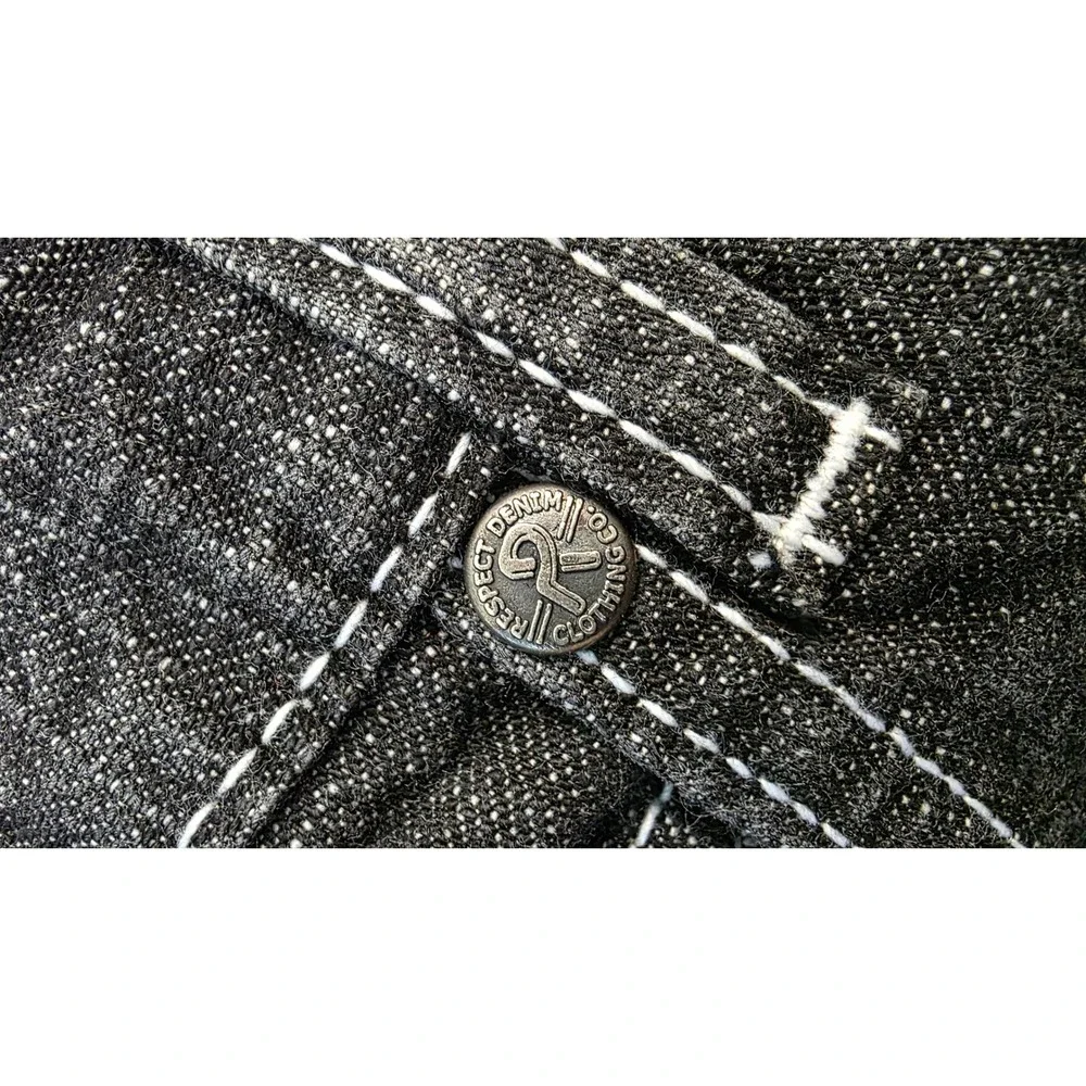 Respect Denim Co Mens 40x34 Wide Leg Baggy Jeans Dark Wash Fade Y2K Streetwear